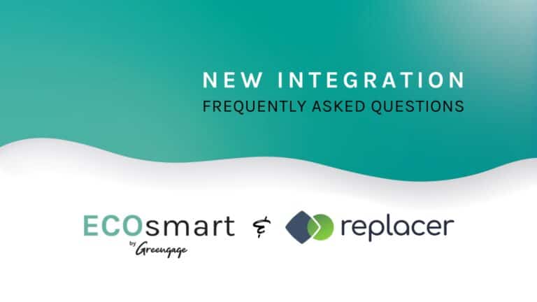 New Integration Frequently Asked Questions with ECOsmart by Greengage and Replacer logos.